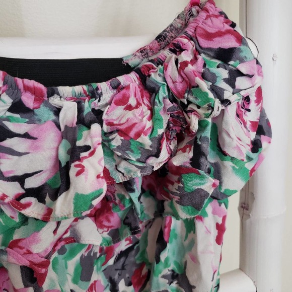 Kirra Strapless Floral Top Sz S - Picture 2 of 5